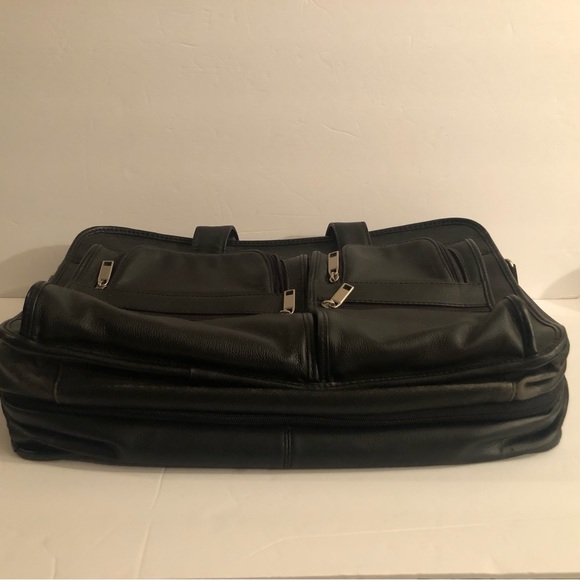 Stebco Leather Briefcase/ Computer Bag Black Handles and Shoulder Strap - Picture 7 of 9